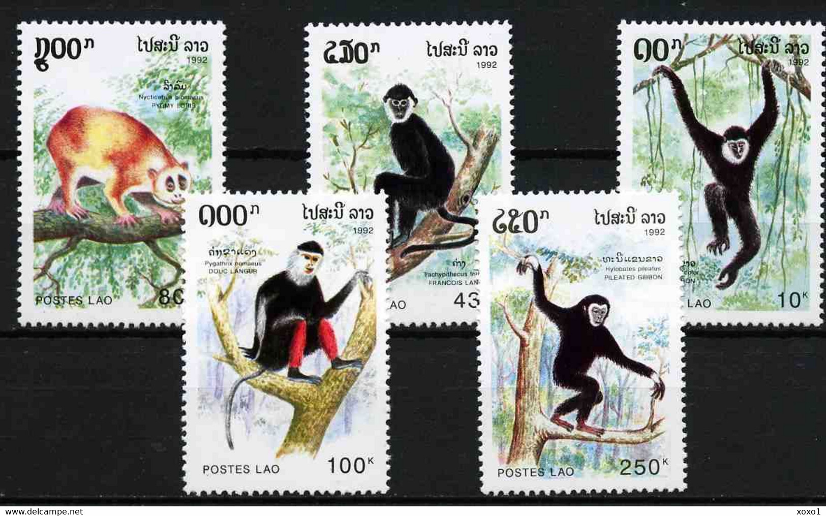 Laos 1992 MiNr. 1337 - 1341 Monkeys 5v MNH** 7,50 € - Affen