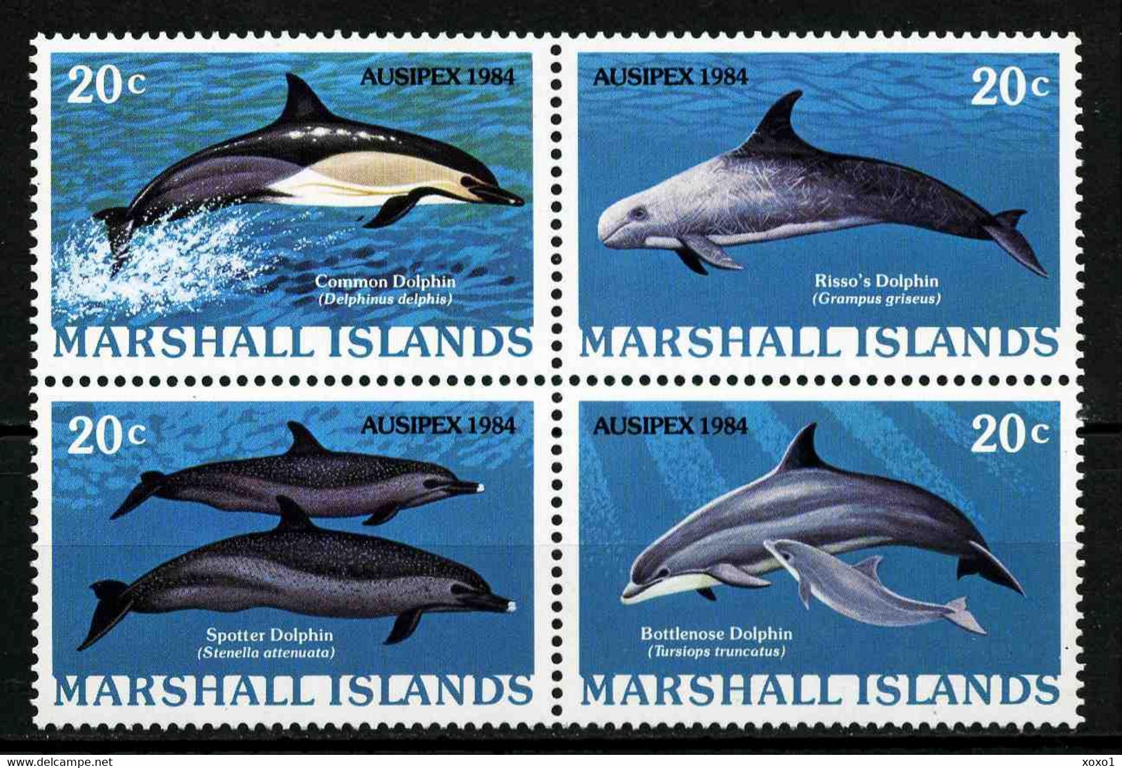 Marshall Islands 1984 MiNr. 19 - 22 Marine Life Dolphins AUSIPEX ’84 Melbourne 4v MNH** 4,20 € - Dolphins