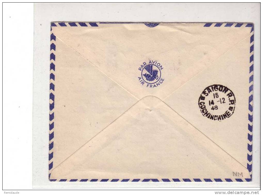 NOUVELLE CALEDONIE - 1948 - Yvert N°270+272 Sur LETTRE De NOUMEA Pour SAIGON (INDOCHINE) Par AIR FRANCE - Storia Postale