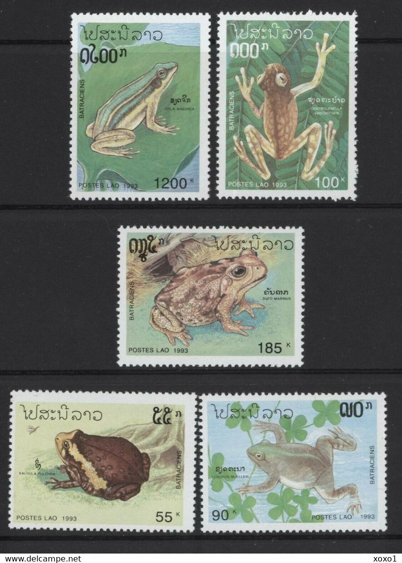 Laos 1993 Mi.No. 1348 - 1352  Reptiles & Amphibians  Frogs 5v MNH** 8,00 € - Rane