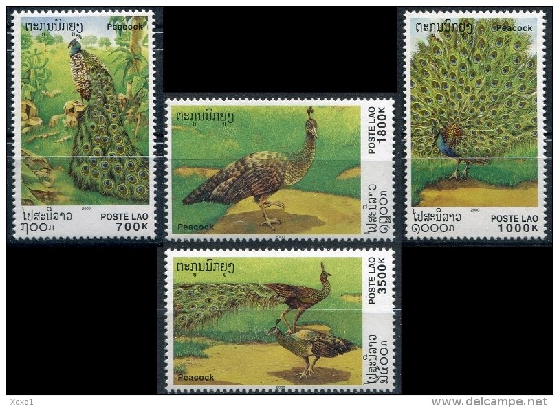 Laos 2000 MiNr. 1716 - 1720 BIRDS Green Peafowl 4v  MNH**  10,00 € - Gallinacées & Faisans