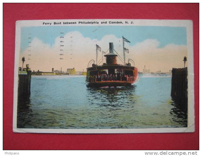 Ferry Boat---- Between Philadelphia & Camden NJ -- 1924 Cancel  ----(ref 119) - Camden