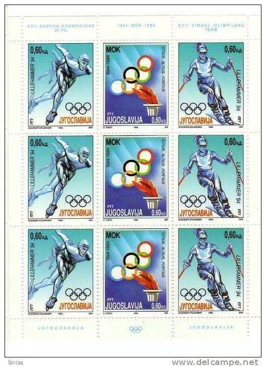 Yugoslavia / Olympic Games / Lillehammer `94 - Hiver 1994: Lillehammer