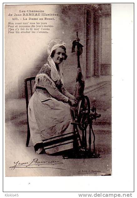 Musique Les Chansons De JEAN RAMEAU Illustrées N° 455 - La Dame Au Rouet Edit. J. Rameau Dos Vert - Muziek