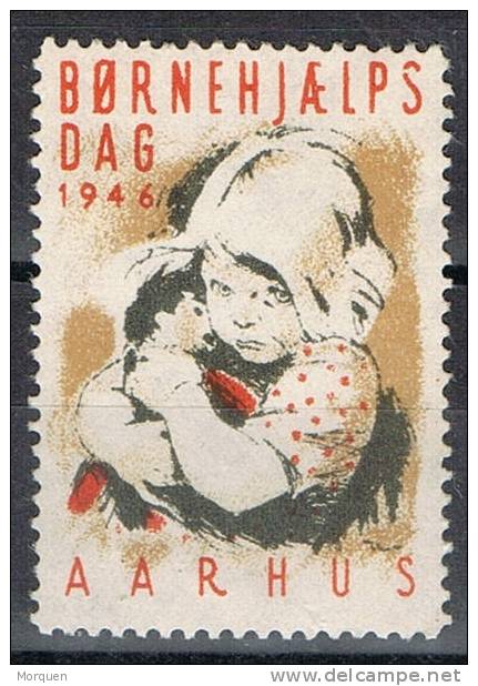 Vignette AARHUS (Dinamarca) 1946. Label, Cinderella. Niña - Abarten Und Kuriositäten