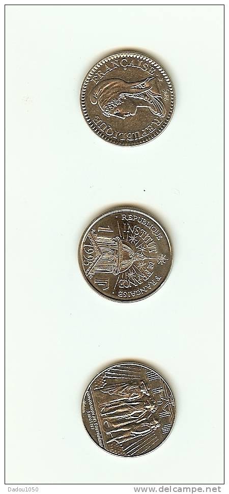 3 Pieces De 1 Franc Commémoratives Neuves - Gedenkmünzen