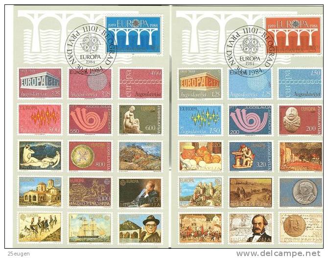 YUGOSLAVIA 1984 EUROPA CEPT  MAXIMUMCARDS - 1984