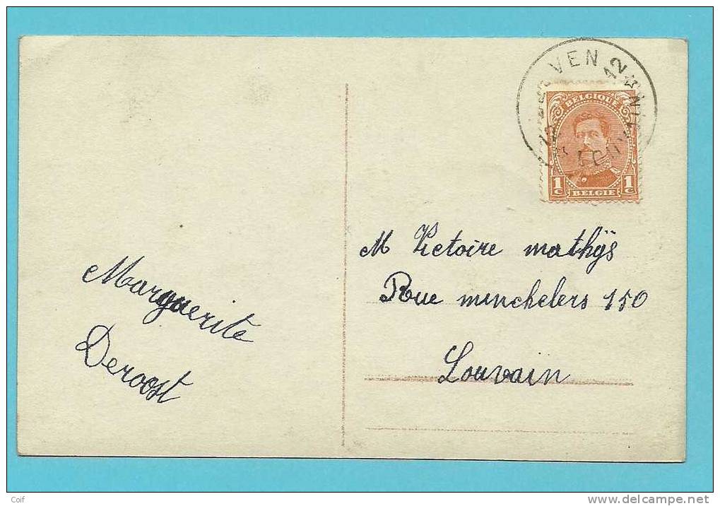 135 Op Kaart Met Postagentschapstempel (Agence) Zonder Datummidden Van * LEUVEN / LOUVAIN 12 * (noodstempel) - Noodstempels (1919)