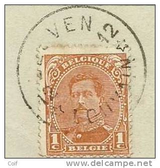 135 Op Kaart Met Postagentschapstempel (Agence) Zonder Datummidden Van * LEUVEN / LOUVAIN 12 * (noodstempel) - Foruna (1919)