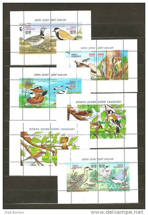 Turkey, Birds, 1999 Complete Set MNH** ( 6 Sheet ) - Altri & Non Classificati