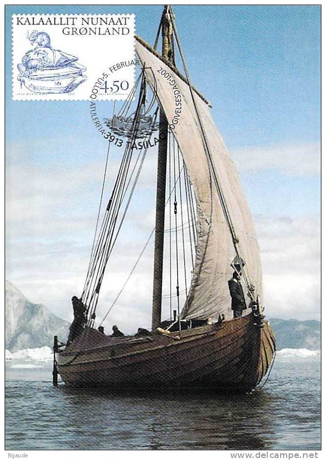 GROENLAND CARTE MAXIMUM  NUM.YVERT  341 LES VIKINGS ARCTIQUES - Maximum Cards