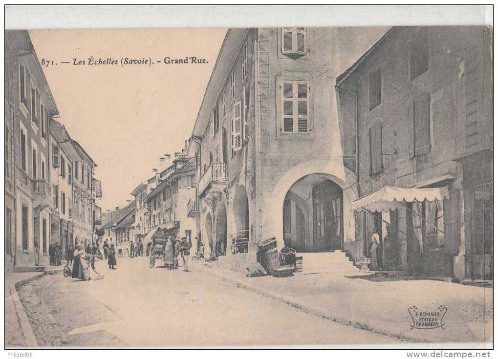 SAVOIE  LES ECHELLES  GRANDE RUE  CIRCULEE EN 1907 - Les Echelles