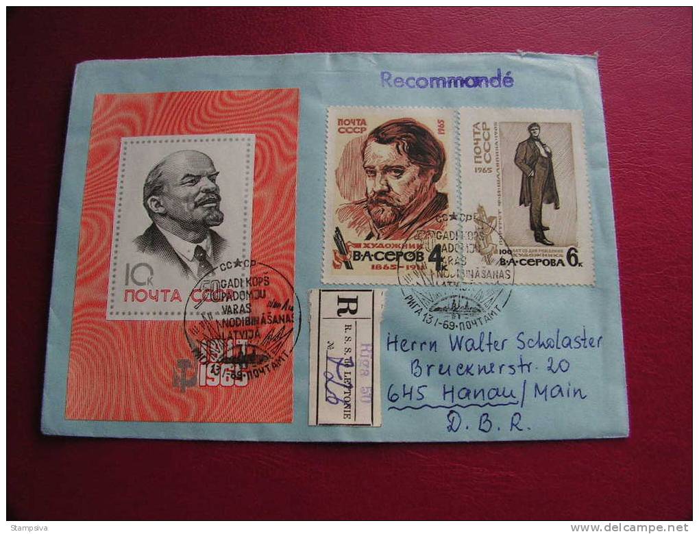 == Riga , Lettonia - R - Cv. To Germany , Lenin - FDC ??  SST  !!  1969  Selten - Covers & Documents