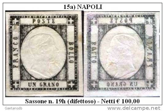 Napol-F00015a - Sassone: N. 19h (+) - Decalco Di Stampa - Difettoso - Napels