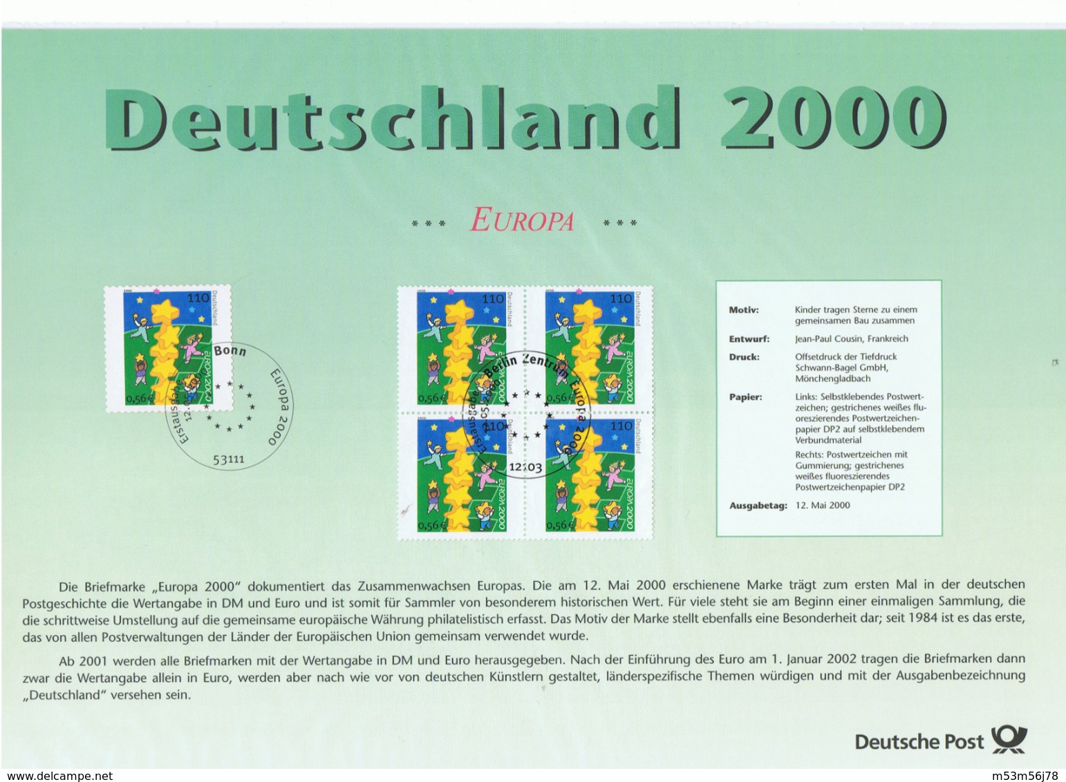 Deutsche Post - DM Satz 2000 in PP - Prägestätte D (München)