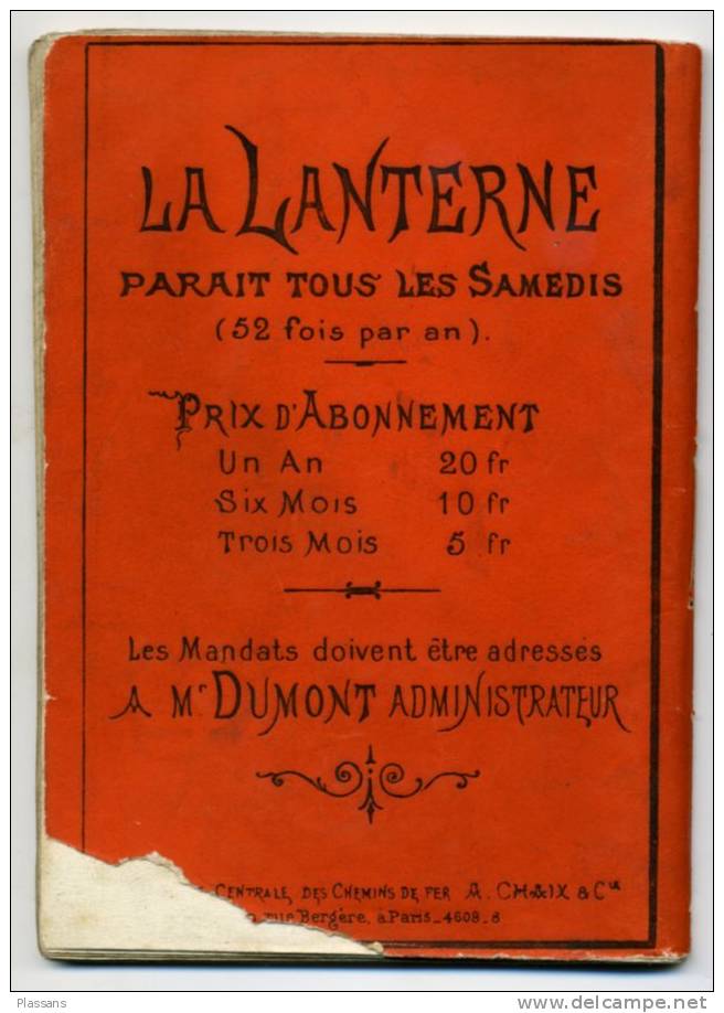 LA LANTERNE  Par Henri Rochefort. N°9 . 25 Juillet 1868. Journal Satirique Interdit. Napoléon III . - Revues Anciennes - Avant 1900