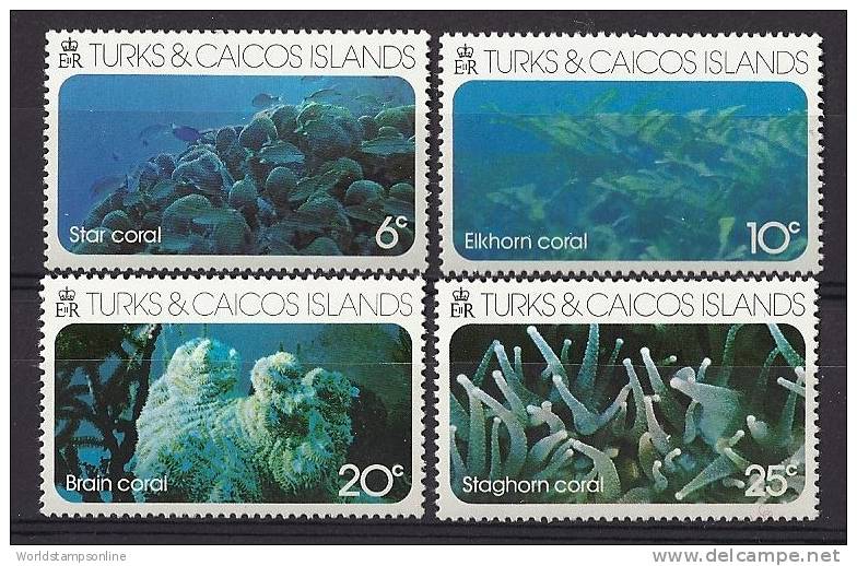 Turks And Caicos Islands, Serie 4, Year 1975, Mi 349-352, Coral, MNH ** - Turks- En Caicoseilanden