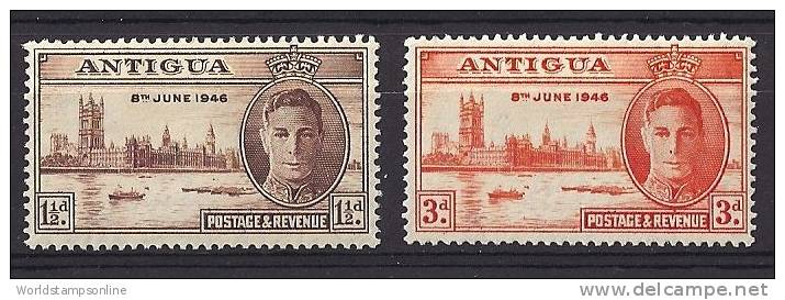 Antigua, Year 1946, Mi 90-91, Little Trace Of Hinge - Antigua E Barbuda (1981-...)