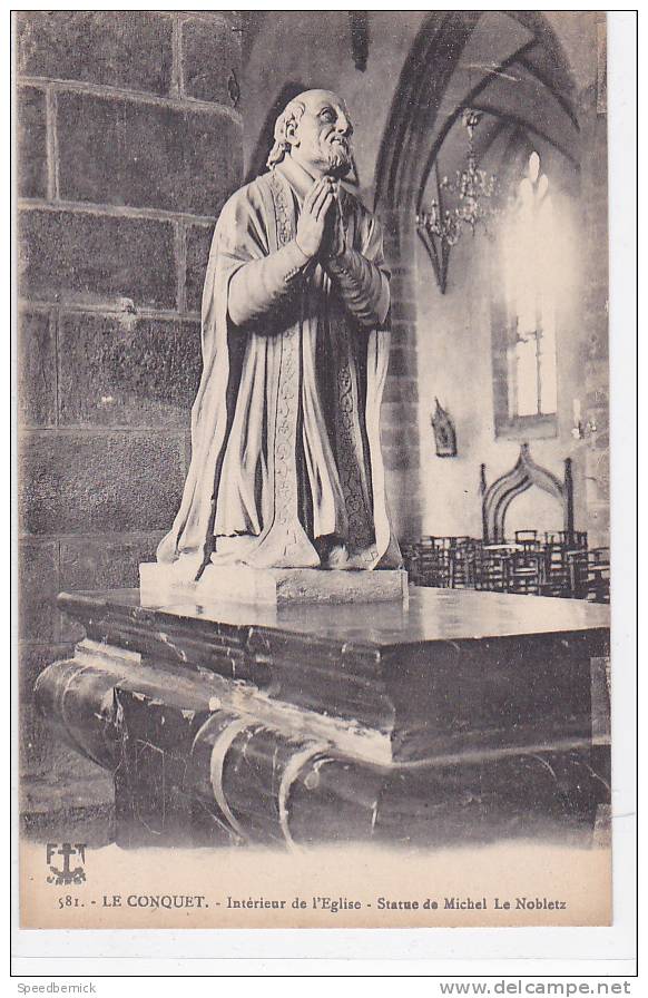 17399 LE CONQUET (29 France)- Interieur De L Eglise - Statue De Michel Le Nobletz ; FT - Saints