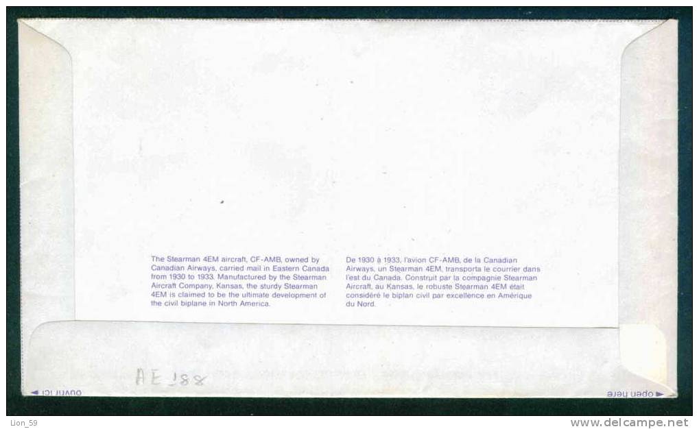 CANADA - AEROGRAMME Stationery Entier Ganzsache - CF-AMB Airplane  AE188 - 1953-.... Règne D'Elizabeth II