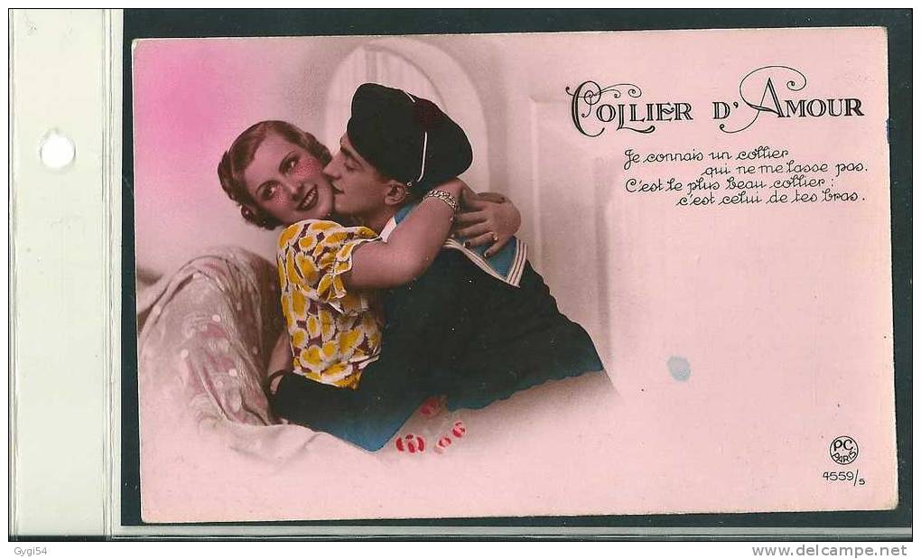 CPA 1945  COLLIER D´AMOUR - Valentine's Day