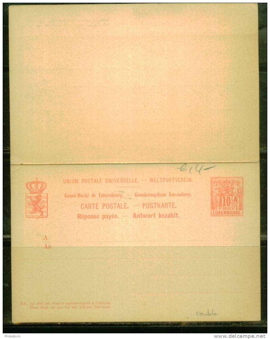 LUXEMBOURG Neuf  S/EP Double Avec Réponse Payée - Stamped Stationery