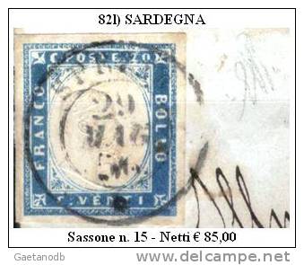 Sardegna 082m - Sassone: N. 15 (o) - Privo Di Difetti Occulti. - Sardinia