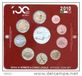 REPUBBLICA ITALIANA -  ITALIA ANNO 2010 (  ITALY ) DIVISIONALE 10 MONETE IN  EURO CON MONETA ALFA ROMEO IN ARGENTO - Italia