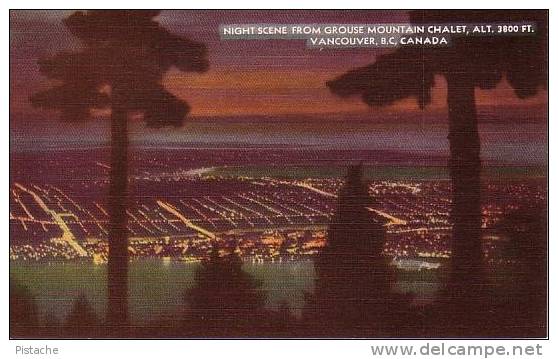 Vancouver British Columbia Canada - Night Scene From Grouse Mountain - Neuve - 2 Scans - Vancouver