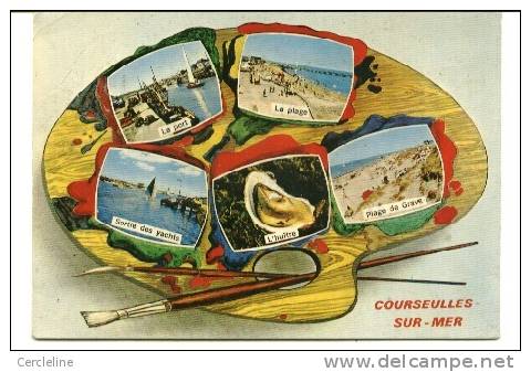 CPSM PALETTE COURSEULLES SUR MER CALVADOS Multi Vues - Cartes Géographiques