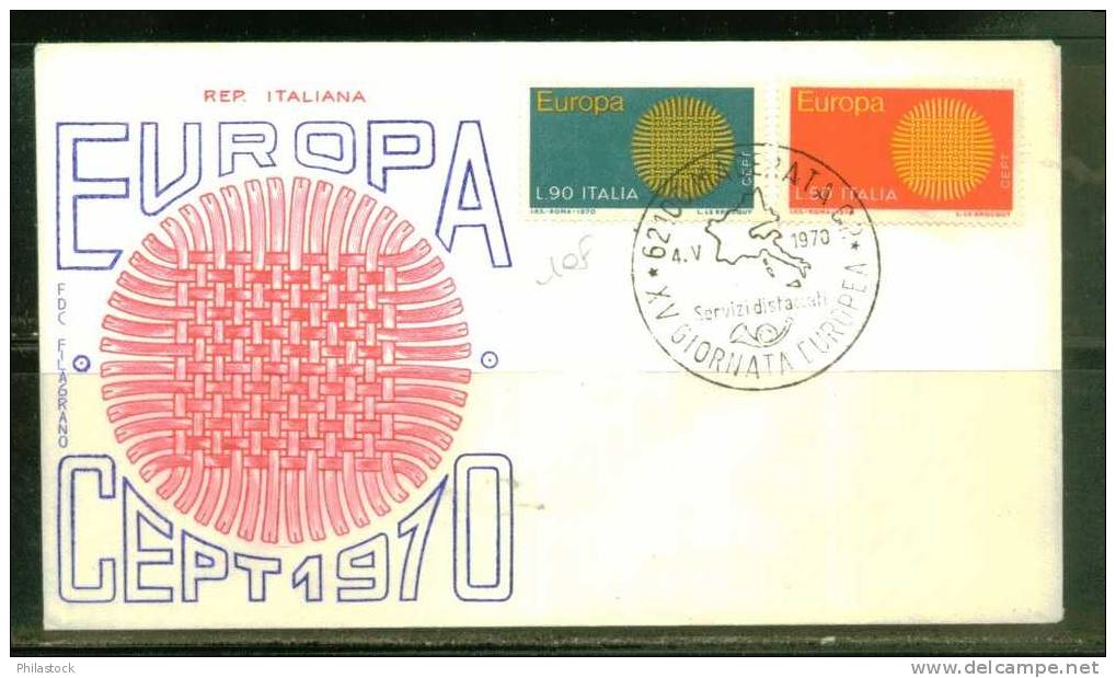 EUROPA Italie S/FDC Illustré - 1970