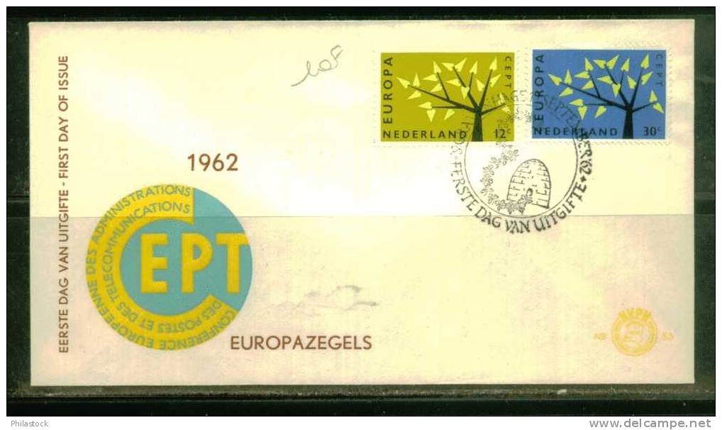 EUROPA Pays Bas S/FDC Illustré - 1962