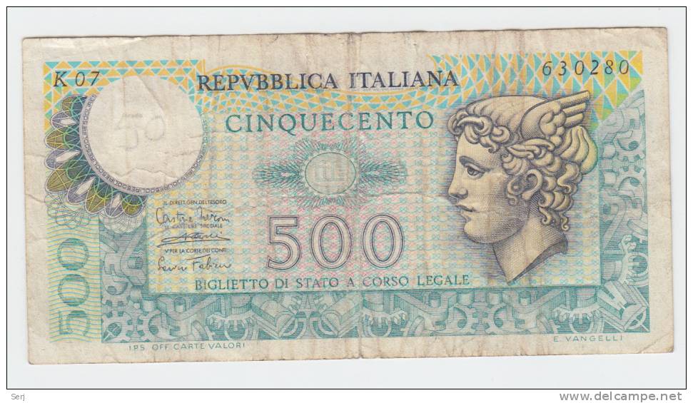 ITALY 500 LIRE 1974 P 94 - 500 Lire