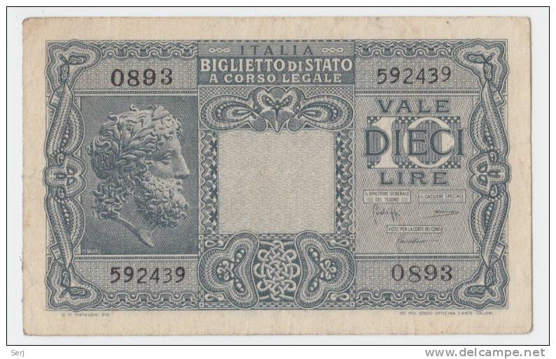 ITALY 10 Lire 1935 (1944) P 32c 32 C - Italia – 10 Lire