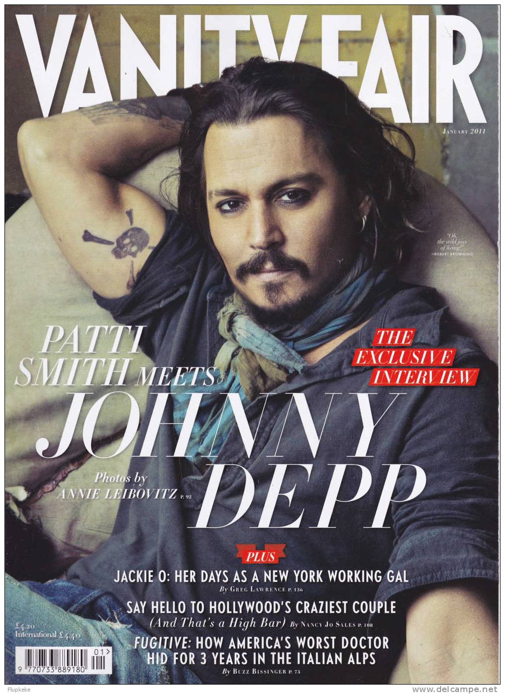 Vanity Fair 605 January 2011 Johnny Depp Photos By Annie Leibovitz The Exclusive Interview - Entretenimiento