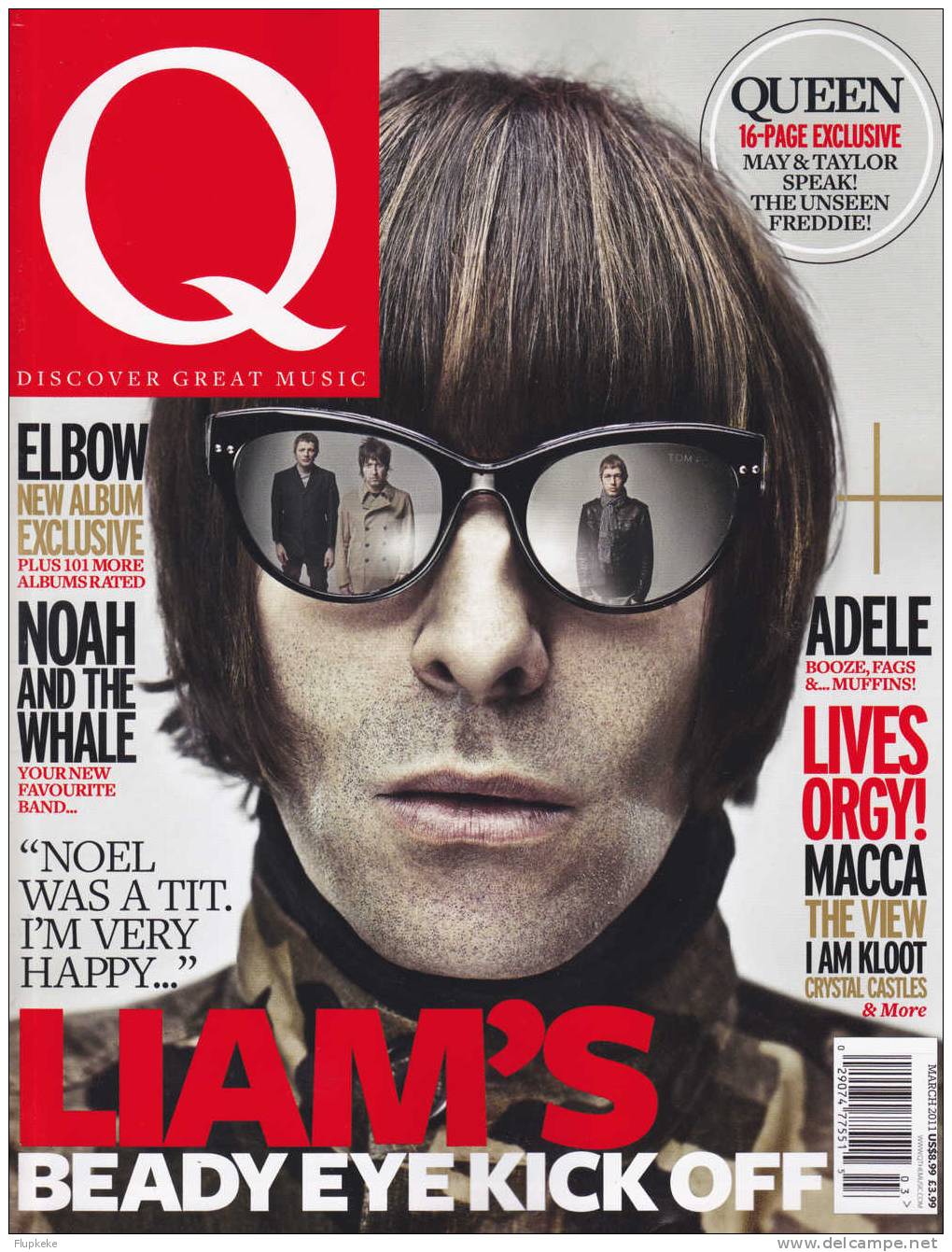 Q 296 March 2011 Liam´s Beady Eye Kick Off Queen 16 Page Exclusive - Amusement