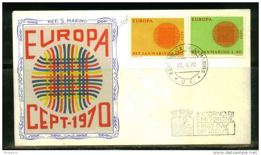 EUROPA Saint Marin S/FDC Illustré - 1970