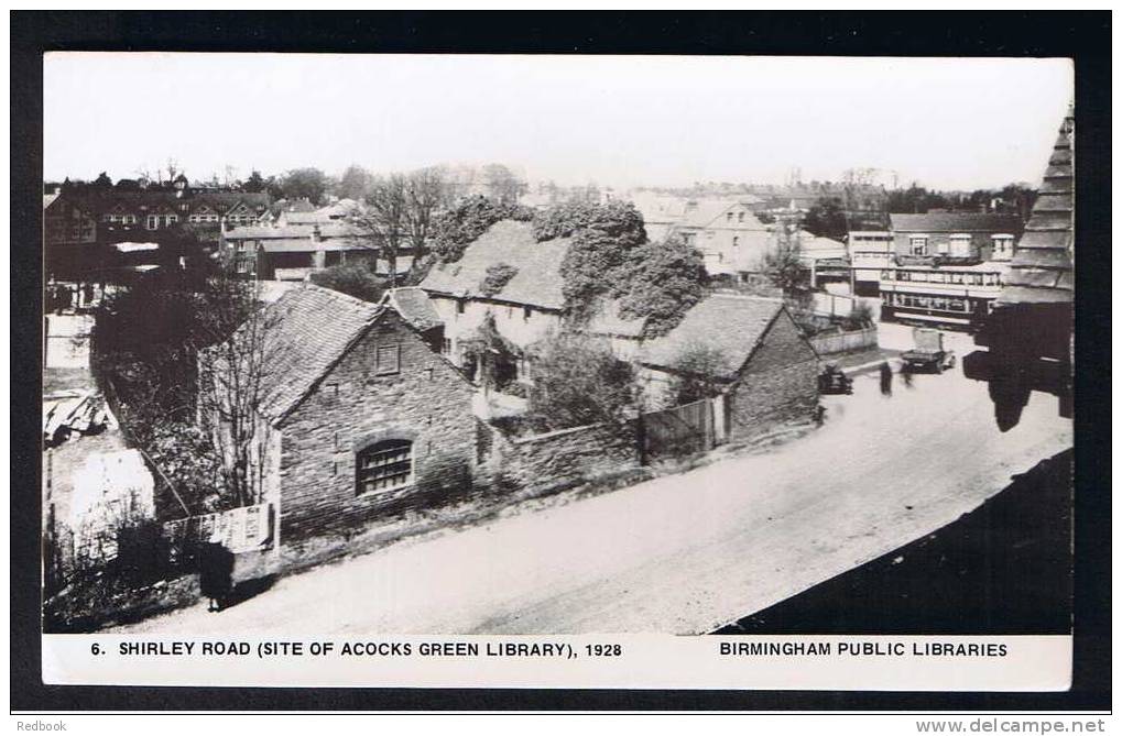 RB 669 -  Birmingham Postcard - Shirley Road (Site Of Acocks Green Library) In 1928 - Birmingham