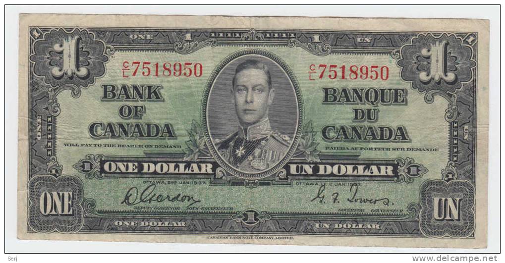 Canada 1 Dollar 1937  Gordon-Towers P 58d  58 D - Canada