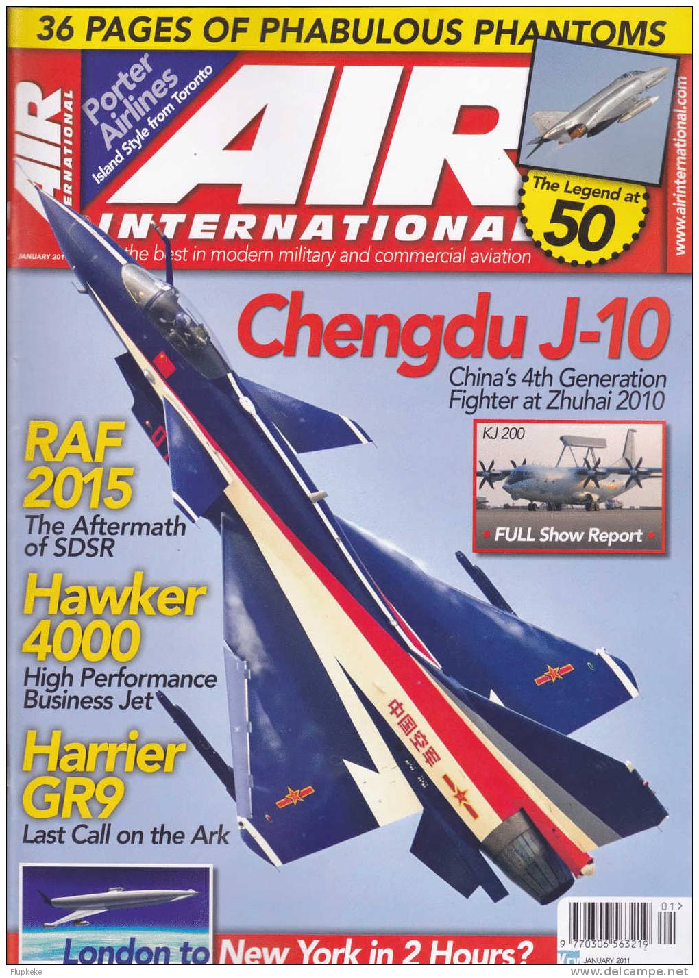 Air International 01 January 2011 Chengdu J-10 Raf 2015 Hawker 4000 Harrier Gr9 - Armée/ Guerre