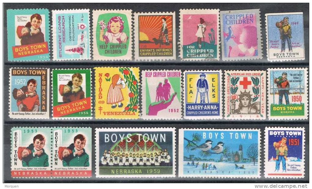 BOYS TOWN, Greetings Nebraska-Albion 1934-62. Label. Cinderella - Andere & Zonder Classificatie