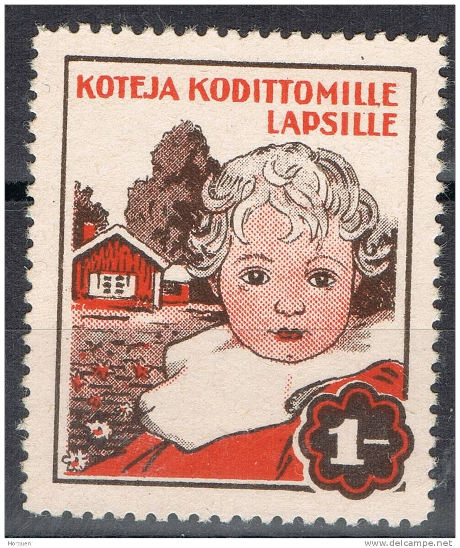 Viñeta Beneficencia FINLANDIA. Koteja Kodittomille Lapsille Label - Errors, Freaks & Oddities (EFO)