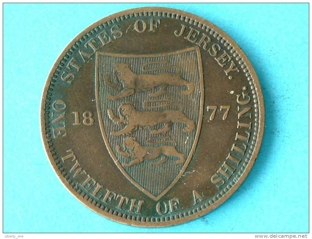 1877 H - TWELFTH OF A SHILLING / KM 8 ( For Grade, Please See Photo ) !! - Jersey