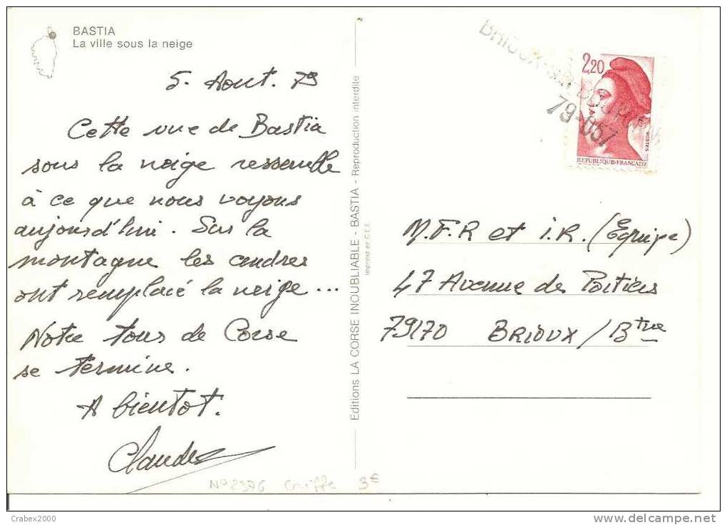 Ny&t   2376    CP BASTIA  Vers   BRIOUX Le GRIFFE LINEAIRE - Covers & Documents