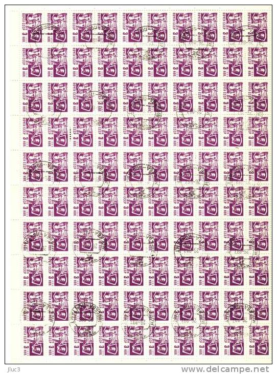 FCO3162 - URSS 66 - La Sublime FEUILLE De 36 TIMBRES N° 3162 (YT) - Avec Empreinte 'PREMIER JOUR' - Ouvrier(ère), Lénine - Feuilles Complètes