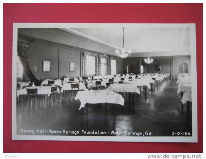 Real Photo   Warm Springs Ga  Dining Hall Warm Springs Foundation  Kodak Box-------(ref 122) - Albany