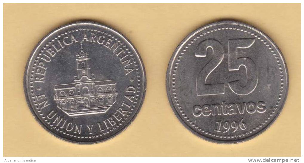 ARGENTINA   25  CENTAVOS  1.996  KM#110a  CU NI  SC/UNC       DL-9758 - Argentine