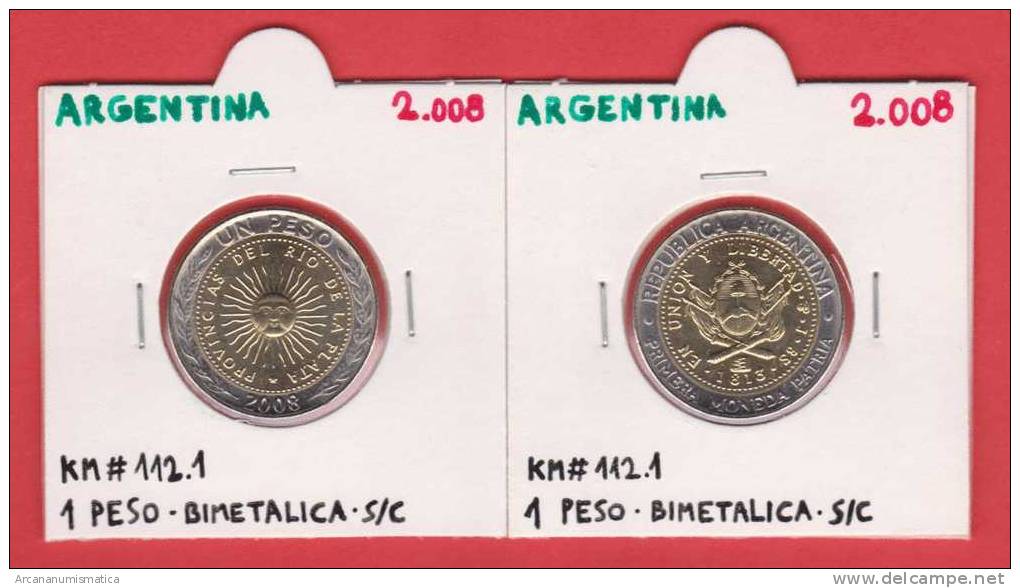ARGENTINA  1  PESO  2.008  BIMETALICA  KM#112.1   SC/UNC       DL-9759 - Argentina