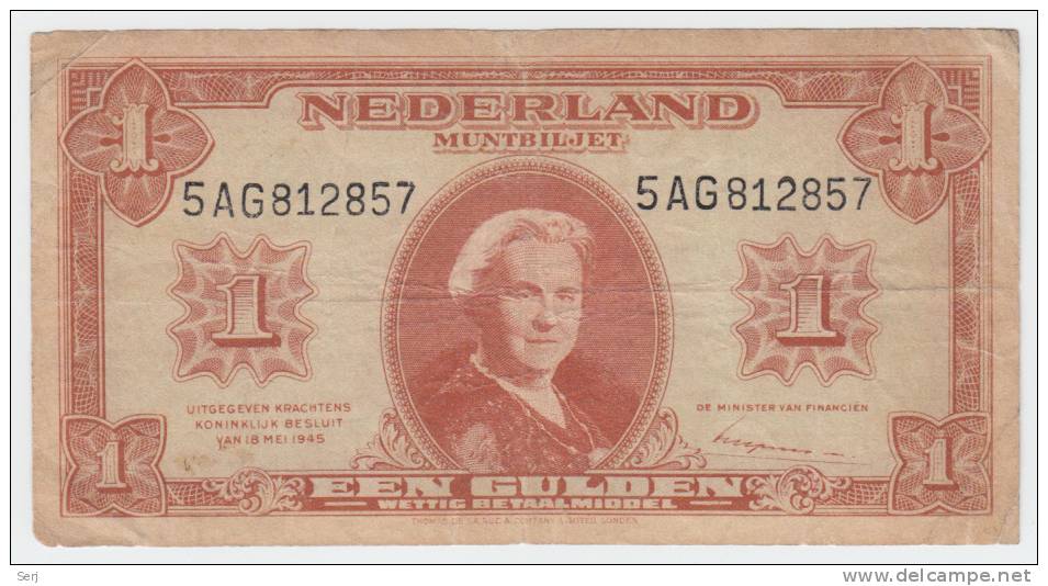 Netherlands 1 Gulden 1945 P 70 - 1 Gulde