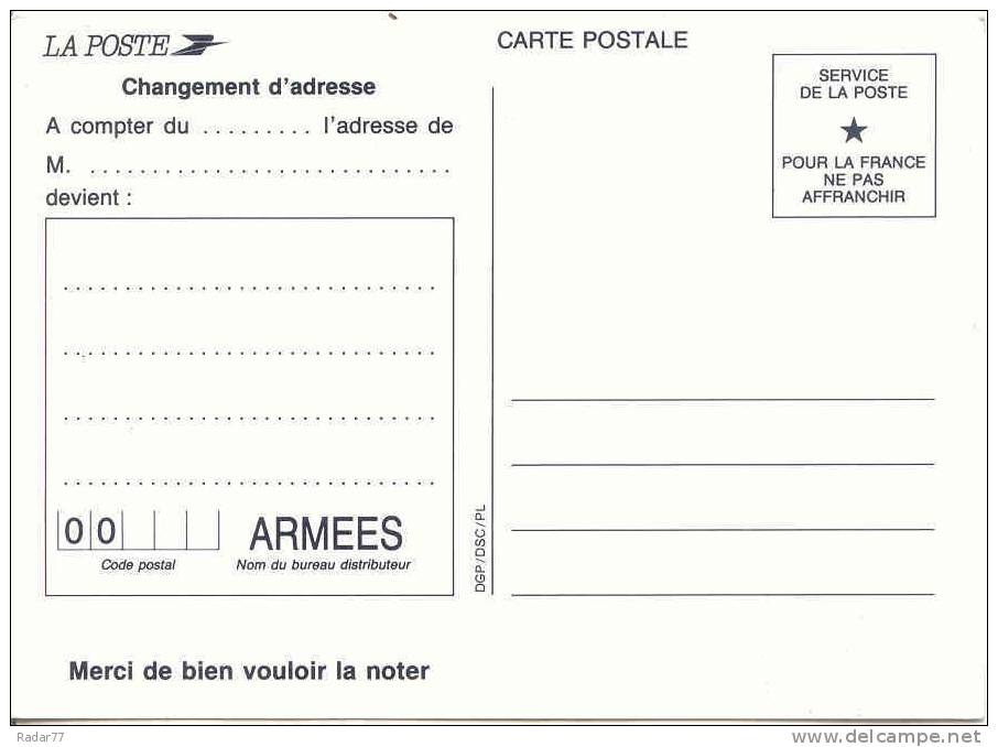 Carte De Changement D'adresse Réservée Aux Militaires " Et Surtout N'oubliez Pas Notre Code Postal ! " - Zipcode